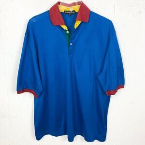 Bullock & Jones Mens Liguria 4 Color Polo Shirt Pure Cotton Pique Colorblock XL